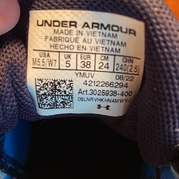 Under Armour women’s sz 7 brand new, never worn Flow FFX2 basketball shoes Navy - Picture 4 of 4